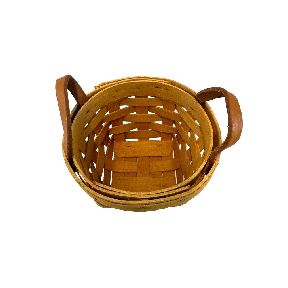 1998 Longaberger Thyme Basket w/Rose Trellis Liner & Protector 4.5